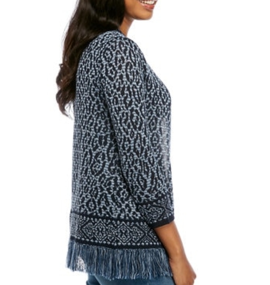 Ruby Rd Animal Fringe Cardigan - Picture 3 of 4